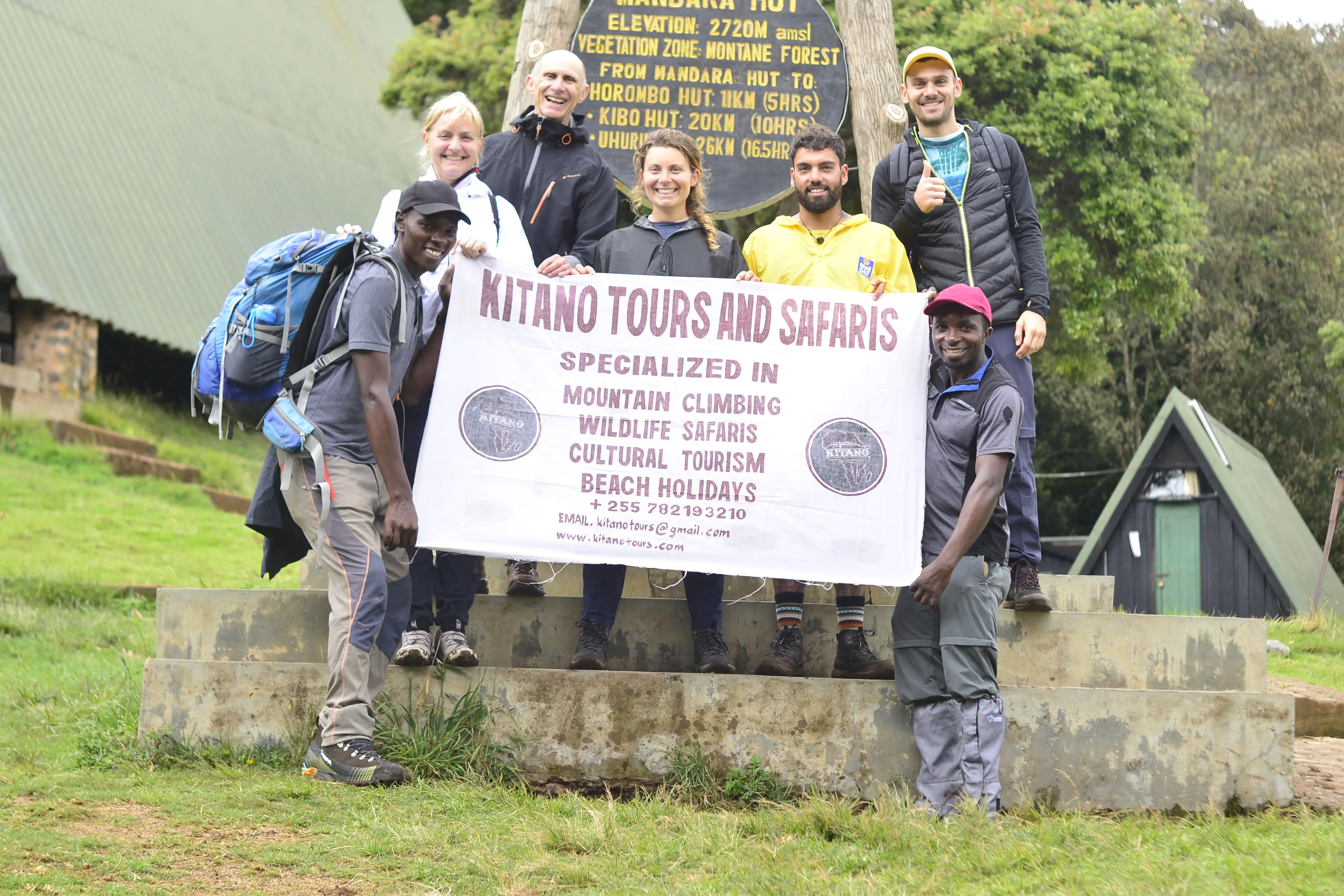 Climbers trekking on Mount Kilimanjaro